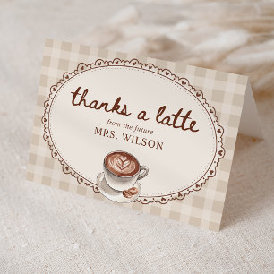 Liebe brodelt Gingham Kaffee Brautparty Dankeskarte