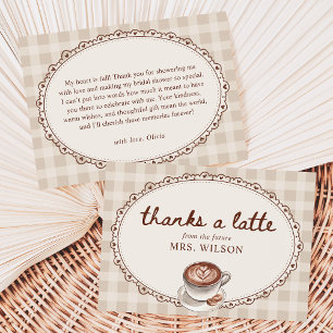 Liebe brodelt Gingham Kaffee Brautparty Dankeskarte