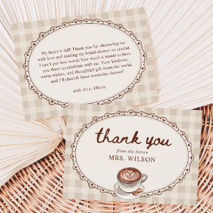 Liebe brodelt Gingham Kaffee Brautparty Dankeskarte
