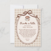 Liebe brodelt Gingham Kaffee-Bridal-Shower Dankeskarte (Vorderseite)