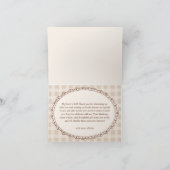 Liebe brodelt Gingham-Kaffee-Bridal-Shower Dankeskarte (Innenseite)