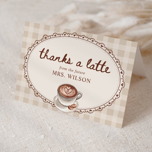 Liebe brodelt Gingham-Kaffee-Bridal-Shower Dankeskarte