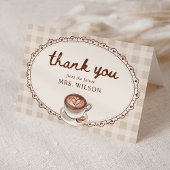 Liebe brodelt Gingham-Kaffee-Bridal-Shower Dankeskarte