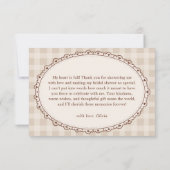 Liebe brodelt Gingham-Kaffee-Bridal-Shower Dankeskarte (Rückseite)
