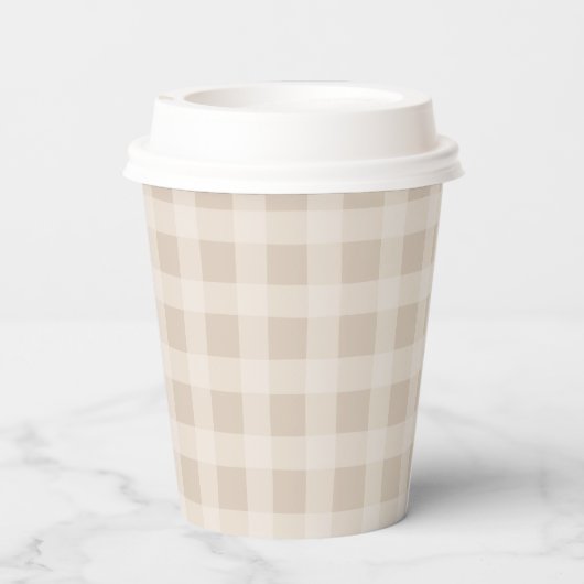 Liebe brodelt Gingham-Kaffee-Bridal-Shower Pappbecher (Rückseite)