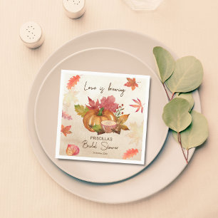 Liebe brodelt Hochzeitsbrause Herbst Serviette
