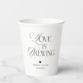 Liebe brodelt Hochzeitskaffee Pappbecher (Vorderseite)