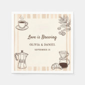 Liebe brodelt Kaffee Moka Pot Brautparty Serviette (Vorderseite)