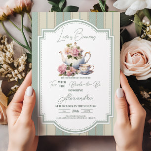 Liebe brodelt Tea Party Brautjungfernparty Einladung