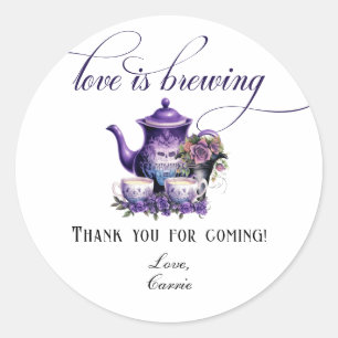 Liebe brodelt Tea Party Gothic Brautdusche Runder Aufkleber
