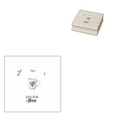 Liebe brodelt weiße Kaffeetasse Herz Brautparty Gummistempel (Stempel)