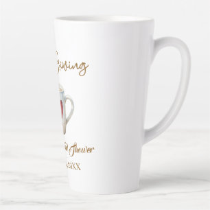 Liebe brodelt weiße Kaffeetasse Herz Brautparty Milchtasse