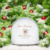 Liebe brodelt weiße Kaffeetasse Herz Brautparty Schneekugeln (Weihnachten)