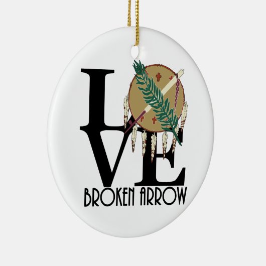 LIEBE Broken Arrow Oklahoma Keramik Ornament (Rechts)
