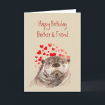Liebe Brother Birthday Herz Niedlich Otter Tier Feiertagskarte<br><div class="desc">Watercolor Bruder Geburtstag I Liebe Sie mögen keine Otter Niedliche Tierkunst mit Herzen Perfect for the Brother mit einem Sinn für Spaß und Spaß und die Lieben Tiere</div>