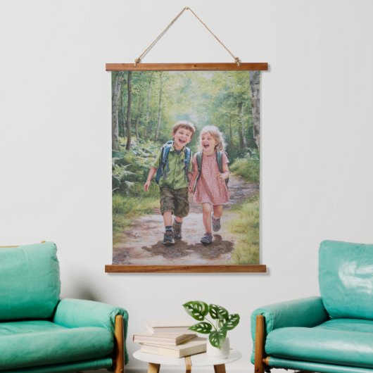 Liebe Brother & Sister Wandteppich Mit Holzrahmen (Wohnzimmer)