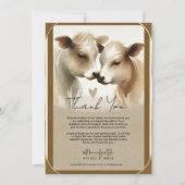 Liebe Brown Cream Country Wedding Danke Einladung (Vorderseite)