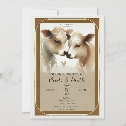 Liebe Brown Crewn Country Engagement Party Einladung (Vorderseite)