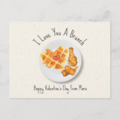 Liebe Brunch Chicken & Waffel Valentine Postkarte (Vorderseite)