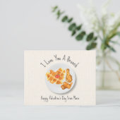 Liebe Brunch Chicken & Waffel Valentine Postkarte (Stehend Vorderseite)