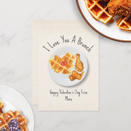 Liebe Brunch Pun Waffle Classroom Valentine Karte