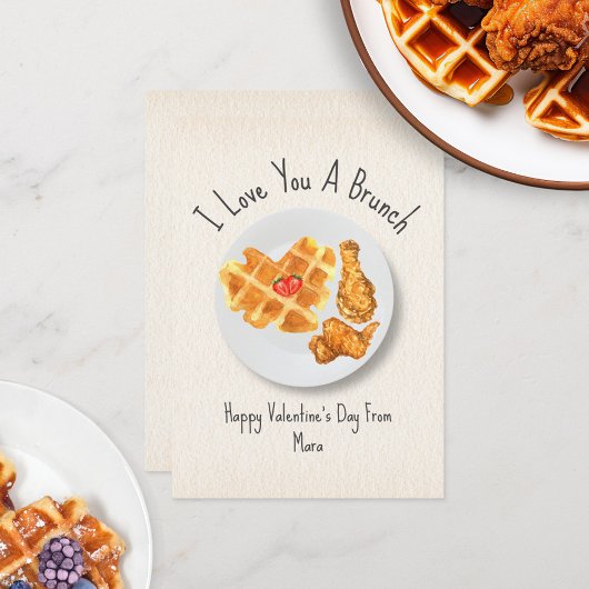 Liebe Brunch Pun Waffle Classroom Valentine Karte