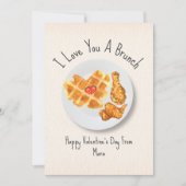 Liebe Brunch Pun Waffle Classroom Valentine Karte (Vorderseite)