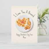 Liebe Brunch Pun Waffle Classroom Valentine Karte (Stehend Vorderseite)