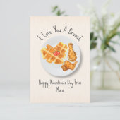 Liebe Brunch Waffle Foto Valentine Karte (Stehend Vorderseite)