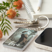 Liebe Brush Script Foto Schlüsselanhänger (Vorderseite rechts)