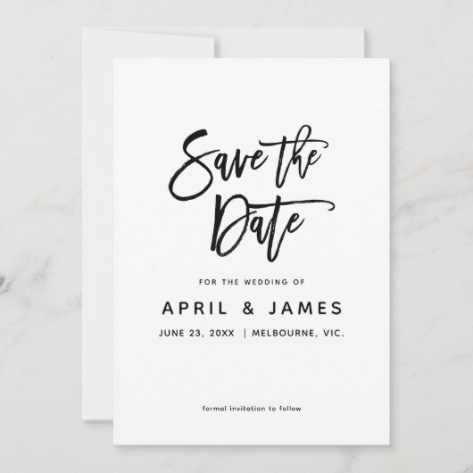 Liebe Brush Typografie Save The Date (Vorderseite)