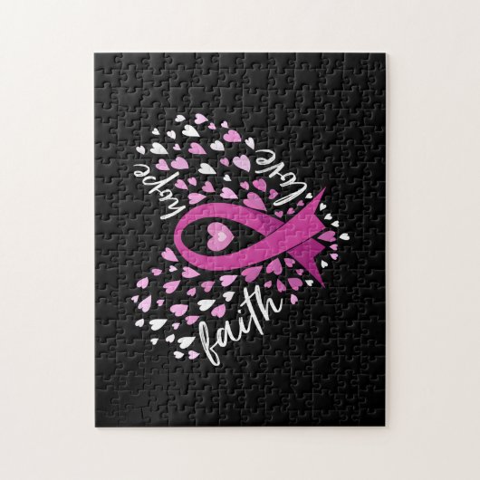 Liebe Brustkrebs Bewusstsein Button für die  von F Puzzle (Vertikal)