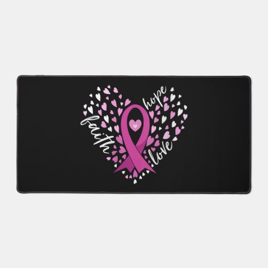 Liebe Brustkrebs Bewusstsein Button für die  von F Schreibtischunterlage (Vorderseite)