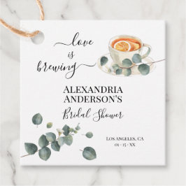 Liebe brütet Brautparty Grüne Eukalyptus Geschenkanhänger