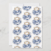 Liebe brütet Chinoiserie Blaues Brautparty Einladung (Rückseite)