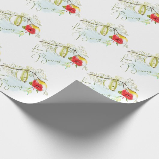 Liebe brütet Hummingbird Tee Party Geschenkpapier (Ecke)