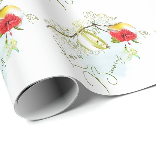 Liebe brütet Hummingbird Tee Party Geschenkpapier (Rolleneckpunkt)