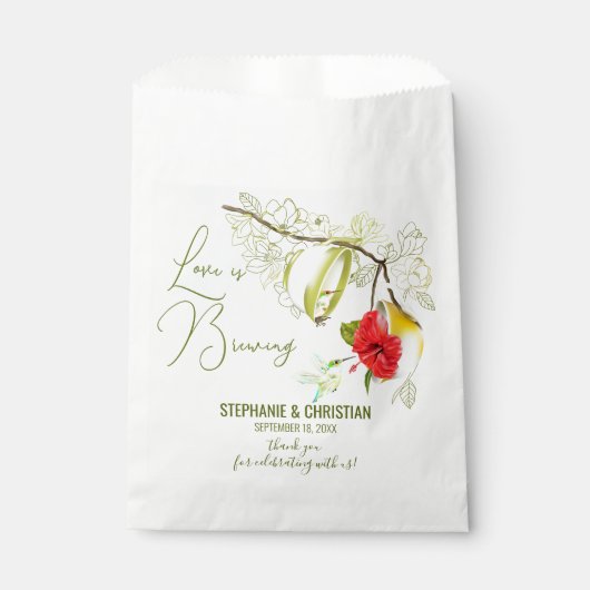 Liebe brütet Hummingbird Tee Party Geschenktütchen (Vorderseite)