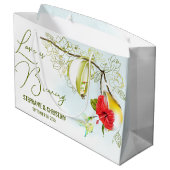 Liebe brütet Hummingbird Tee Party Große Geschenktüte (Rückseite Schrägansicht)