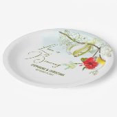 Liebe brütet Hummingbird Tee Party Pappteller (Schrägansicht)