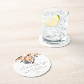 Liebe brütet Kaffee Boho Brautparty Runder Pappuntersetzer (Vor Ort)