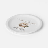 Liebe brütet Kaffee-Brautparty Pappteller (Schrägansicht)