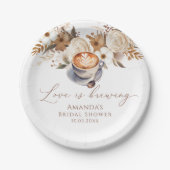 Liebe brütet Kaffee-Brautparty Pappteller (Vorderseite)