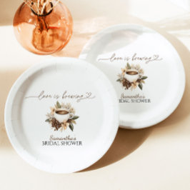 Liebe brütet Kaffee-Brautparty Pappteller