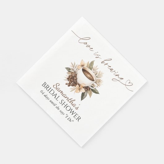 Liebe brütet Kaffee-Brautparty Serviette (Ecke)