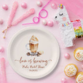 Liebe brütet Kaffeebohnen Brautparty Pappteller (Party)