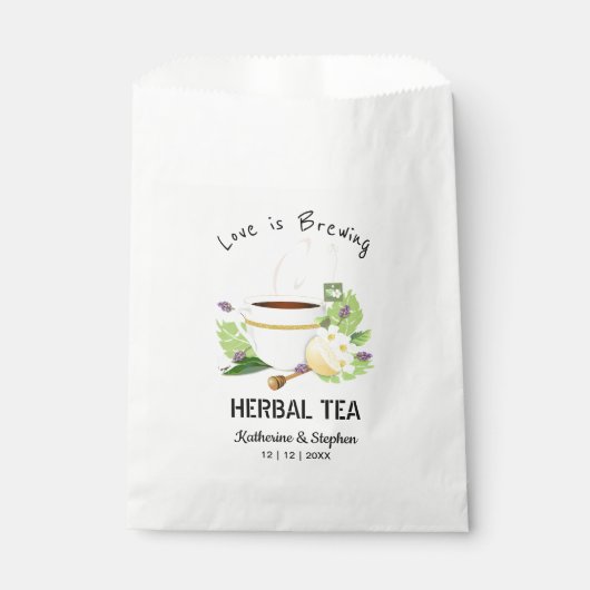Liebe brütet Tee-Gastgeschenk Hochzeit Geschenktütchen (Vorderseite)