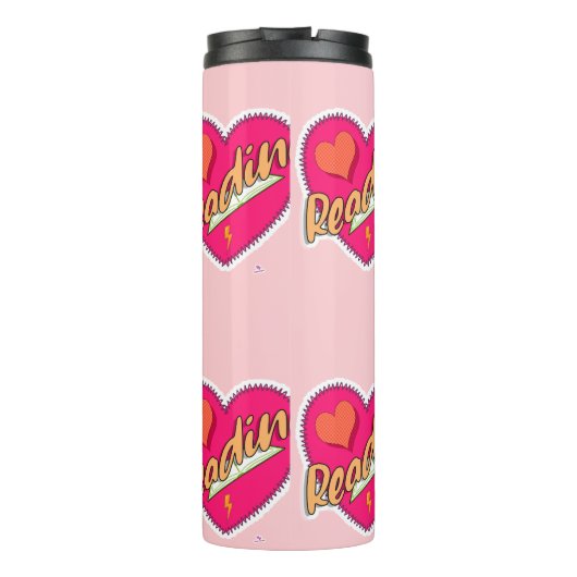 Liebe buchen Motto Thermosbecher (Rückseite)