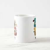 LIEBE Bücher Individuelle Name Retro-Wildblumen Kaffeetasse (Mittel)