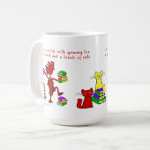 Liebe Bücher Tea Cats Kaffeekochen Tasse (Vorderseite Links)